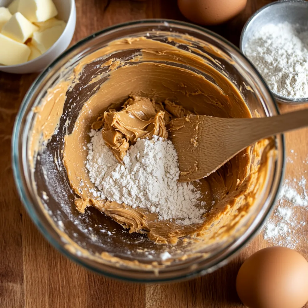 The Cookie That Crunches Back: Meet Your New Favorite Treat 2 Mixing peanut butter and sugar for cookie dough