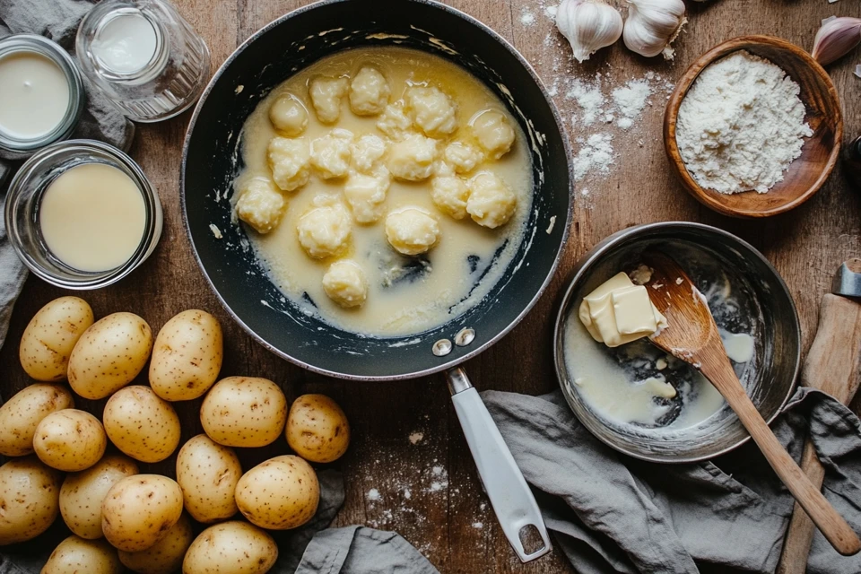 creamy garlic sauce baby potatoes