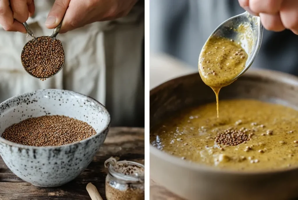 What are the benefits of using whole grain mustard in cooking