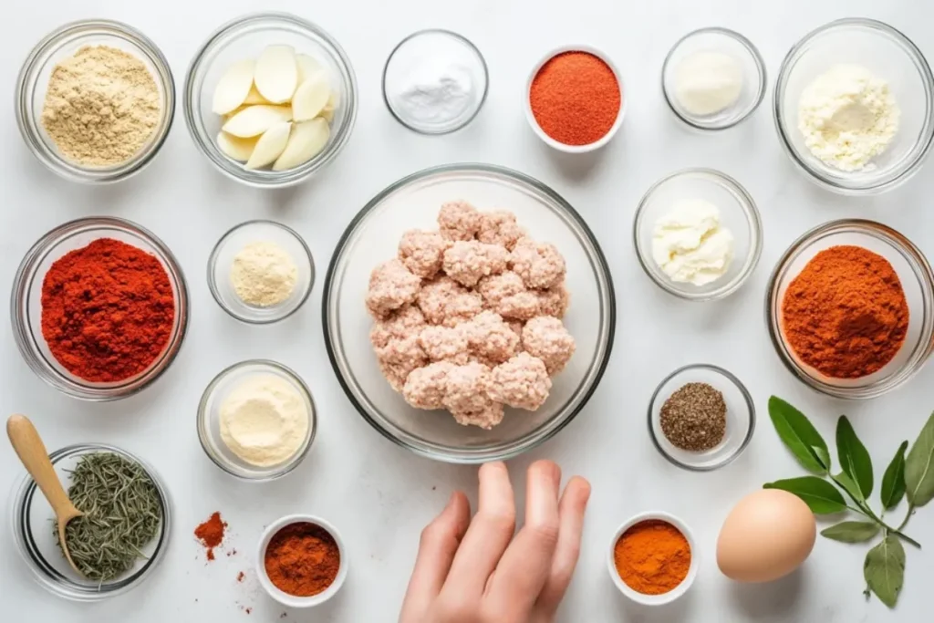 Homemade turkey sausage ingredients and preparation