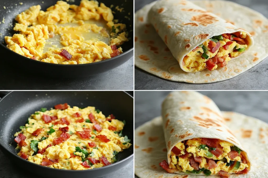 Step-by-step guide to making a tasty breakfast wrap.