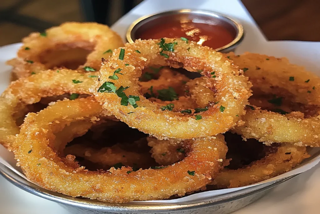 Different flavors of onion chips arranged on a wooden board