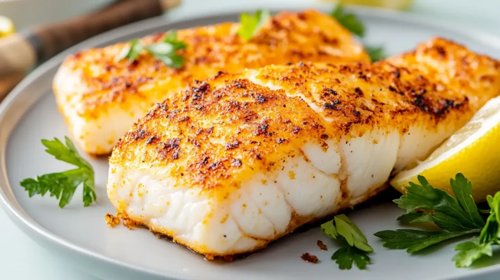 Crispy air fryer fish fillets with tartar sauce