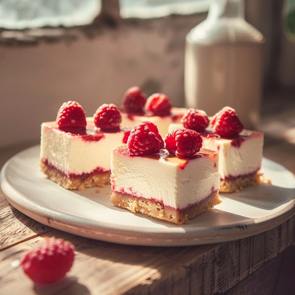 No-Bake Raspberry Cheesecake Bars