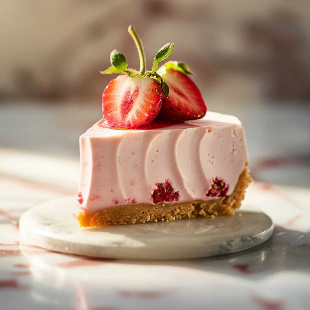 No Bake Vegan Strawberry Cheesecake