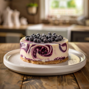 No Bake Blueberry Swirl Cheesecake Recipe