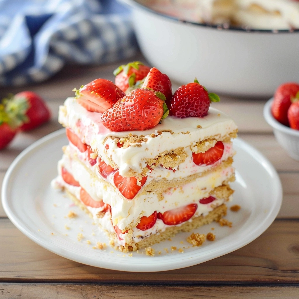 Strawberry Cream Cheese Icebox Cake Recipe