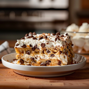 Chocolate Chip Cookie Lasagna for Summer Potluck Desserts Crowd