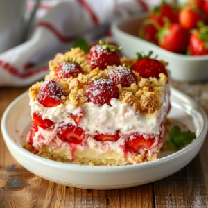 Strawberry Cheesecake Dump Cake – Easy & Creamy