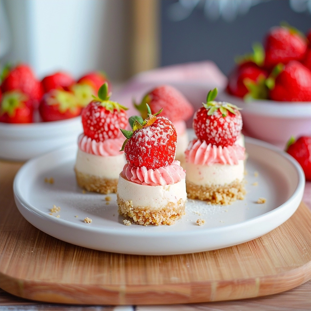No Bake Strawberry Cheesecake Bites (Only FIVE Ingredients!)