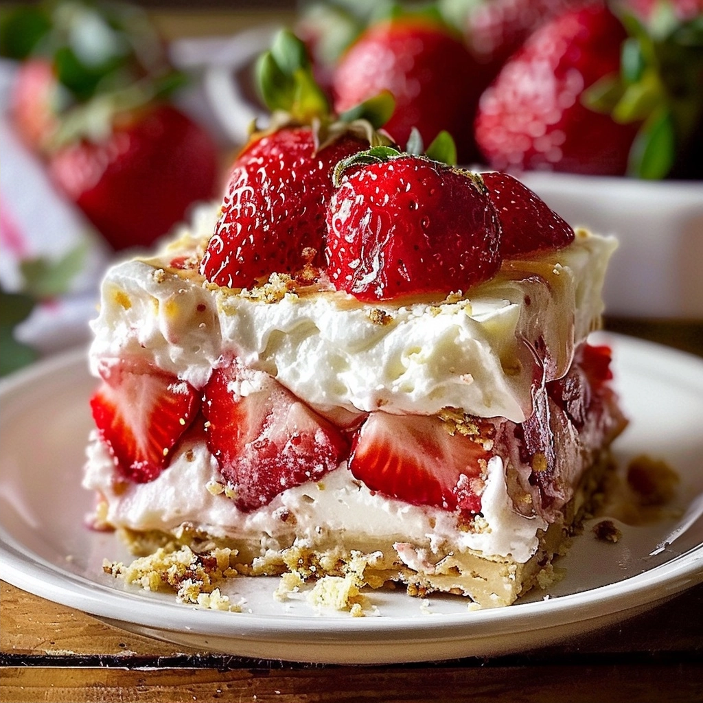 Fresh Spring Strawberry Cheesecake Lasagna Recipe - No Oven Needed!
