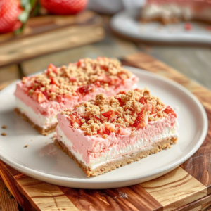 Satisfy Your Sweet Tooth with Strawberry Crunch Cheesecake Bars