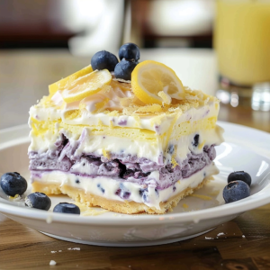 No-Bake Lemon Blueberry Lasagna – Easy Summer Dessert